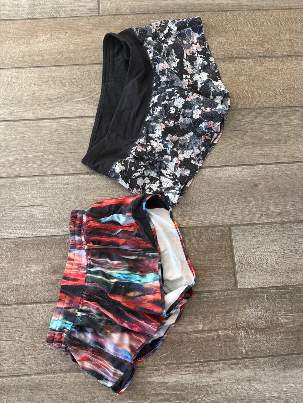 Lulu Athletic Short Bundle - Printed Black Floral + Multicolor Stripe